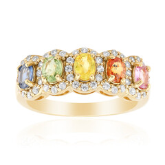 Green Sapphire Silver Ring