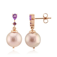Purple Ming Pearl Silver Earrings (TPC)