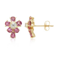 18K Unheated Padparadscha Sapphire Gold Earrings (AMAYANI)