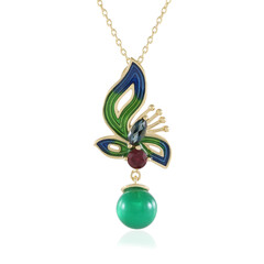 Green Onyx Silver Necklace (Adela Silber)