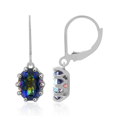 Mystic Blue Quartz Silver Earrings