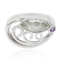 Green Amethyst Silver Ring