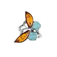 Baltic Amber Silver Ring