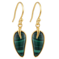 Malachite Silver Earrings
