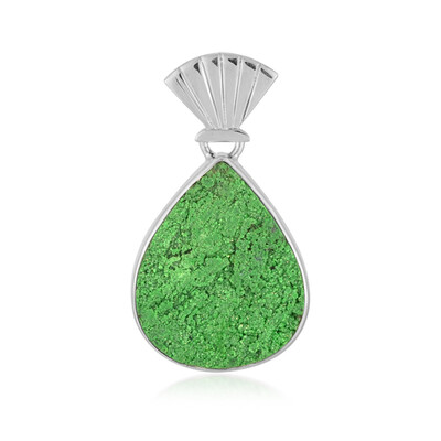 Uvarovite Silver Pendant (Bali Barong)
