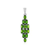 Russian Diopside Silver Pendant