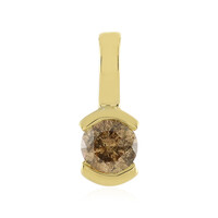 9K I4 Champagne Diamond Gold Pendant