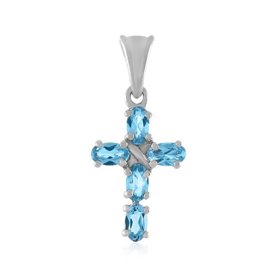 Swiss Blue Topaz Silver Pendant
