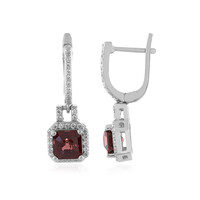 Mahogany Zircon Silver Earrings