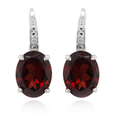 Mozambique Garnet Silver Earrings