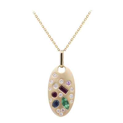 14K AAA Zambian Emerald Gold Necklace (Adela Gold)