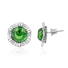 Colombian green Amber Silver Earrings