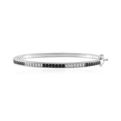 Black Spinel Silver Bangle