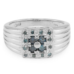 Fancy Diamond Silver Ring