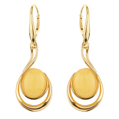Milky Baltic Amber Silver Earrings