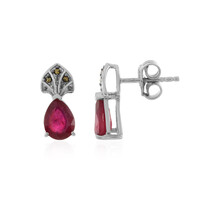 Madagascar Ruby Silver Earrings