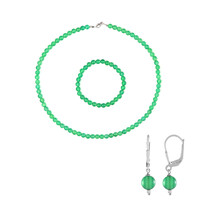 Green Onyx Silver Set