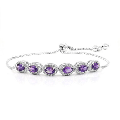 Zambian Amethyst Silver Bracelet
