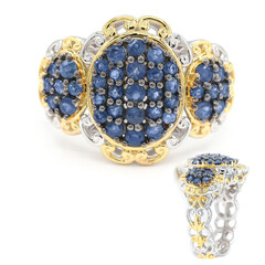 Blue Sapphire Silver Ring (Gems en Vogue)