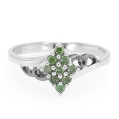 Fancy Diamond Silver Ring