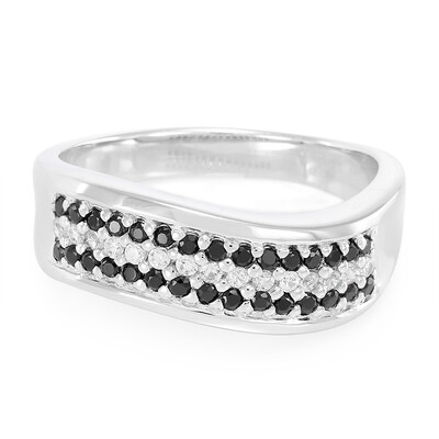 Black Spinel Silver Ring