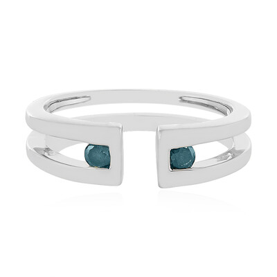 I3 Blue Diamond Silver Ring