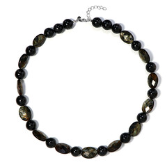 Golden Mica Silver Necklace