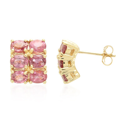 18K Unheated Padparadscha Sapphire Gold Earrings (AMAYANI)