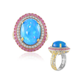 Blue Ethiopian Opal Silver Ring (Gems en Vogue)