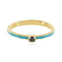 Black Diamond Silver Ring