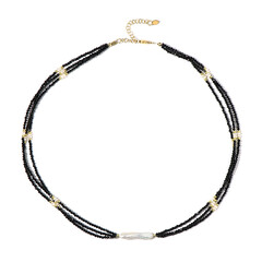 White Freshwater Pearl Silver Necklace (Riya)