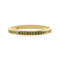 9K I4 Green Diamond Gold Ring