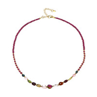 Fancy Tourmaline Silver Necklace (Riya)