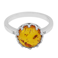 Amber Silver Ring