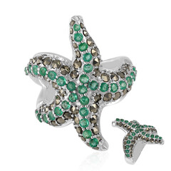 Zambian Emerald Silver Ring (Annette classic)