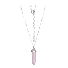 Rose Quartz Silver Necklace