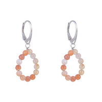 Red Botswana Agate Silver Earrings
