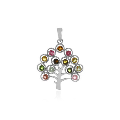 Fancy Tourmaline Silver Pendant