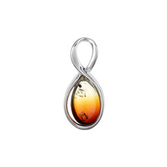 Sunrise Baltic Amber Silver Pendant