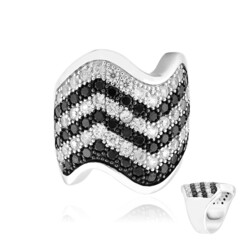 Black Spinel Silver Ring