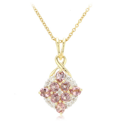 18K Unheated Padparadscha Sapphire Gold Necklace (AMAYANI)