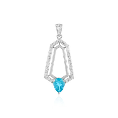 Paraiba Color Topaz Silver Pendant