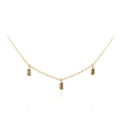 9K SI2 Champagne Diamond Gold Necklace (de Melo)