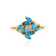 Neon Blue Apatite Silver Ring