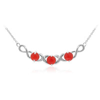Red Ethiopian Opal Silver Necklace
