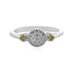 I2 Yellow Diamond Silver Ring
