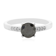 Black Diamond Silver Ring