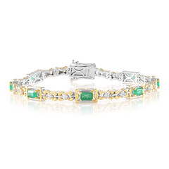 Zambian Emerald Silver Bracelet (Gems en Vogue)