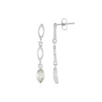 Green Amethyst Silver Earrings