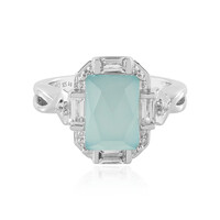 Aqua Chalcedony Silver Ring